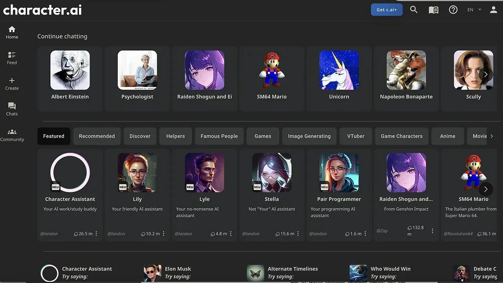 Character.AI의 사용자 제작 공개 챗봇에 대한 대규모 분석