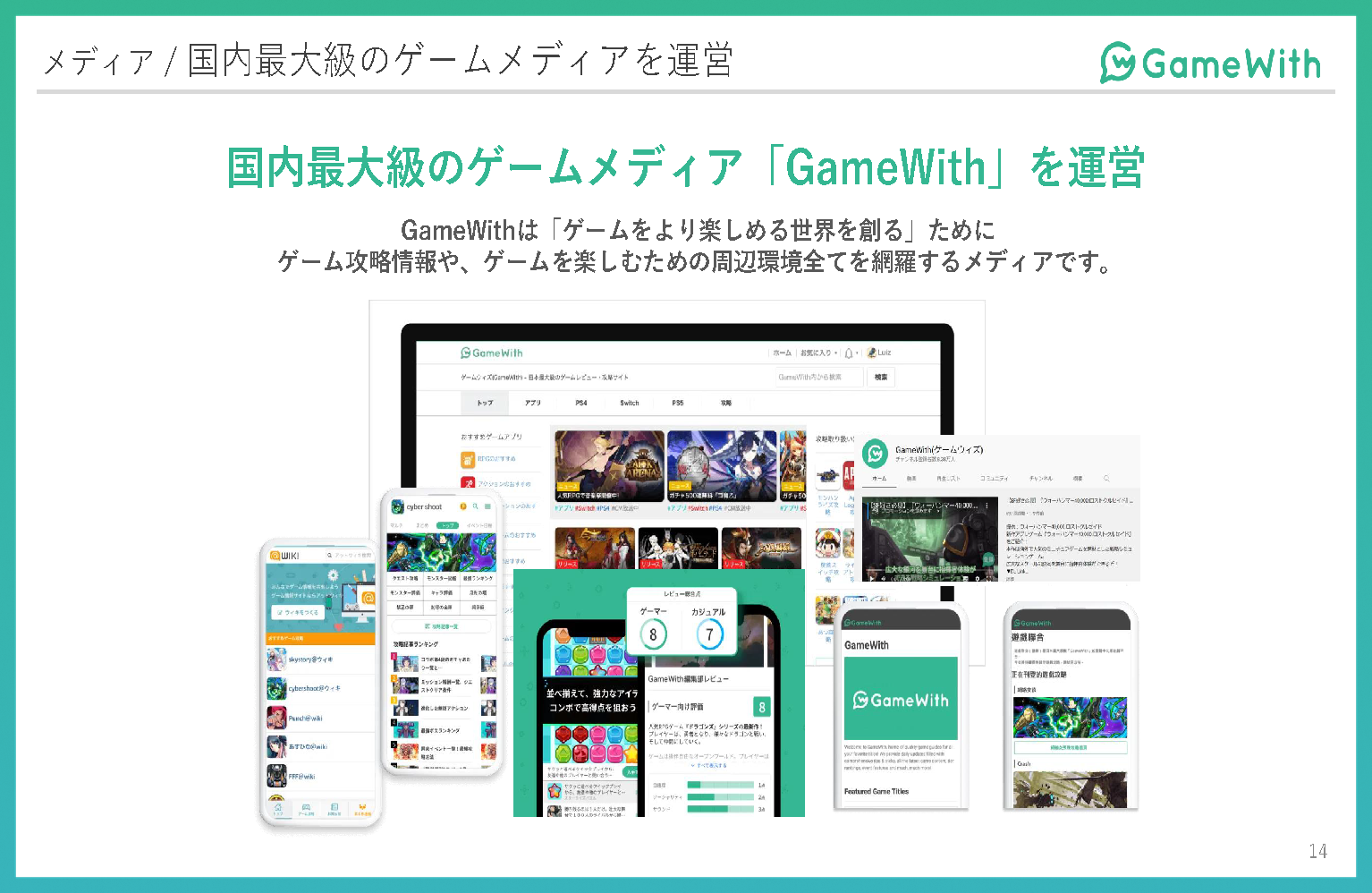 국내 최대 규모의 게임 미디어 GameWith <출처: Gamewith IR Report>