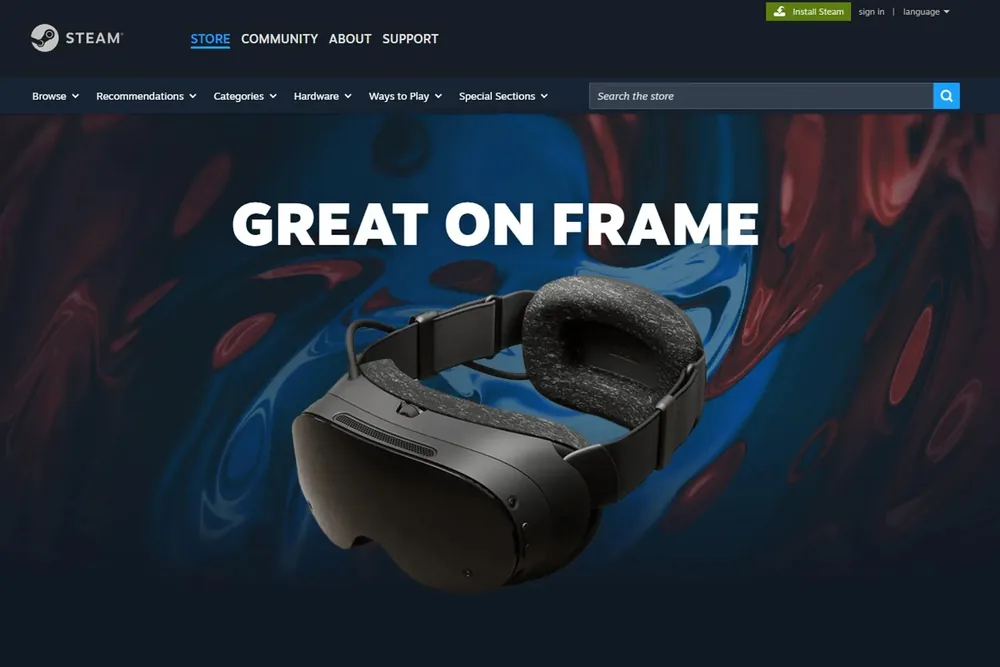 밸브 VR 헤드셋 '스팀 프레임' 최적화 게임 50종, 공식 사이트에 등재