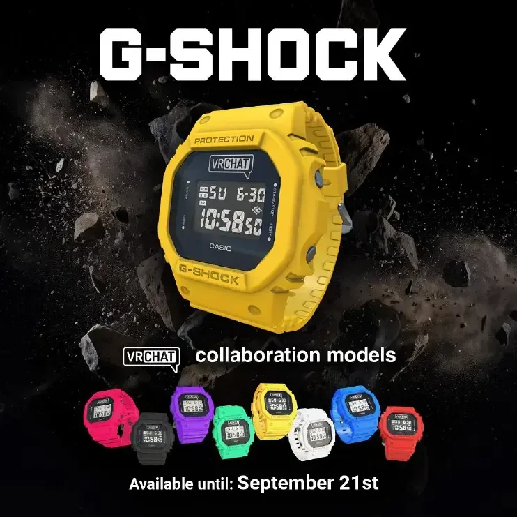 VRChat, G-SHOCK 공식 아이템 한정 판매 개시…8월 21일부터